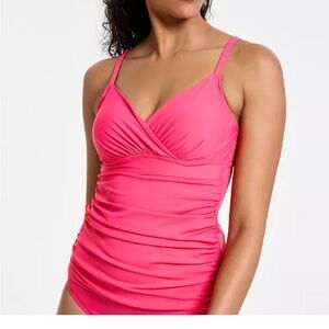 Anne Cole NWT 34DD 36D underwire twist tummy control Pink tankini sexy top